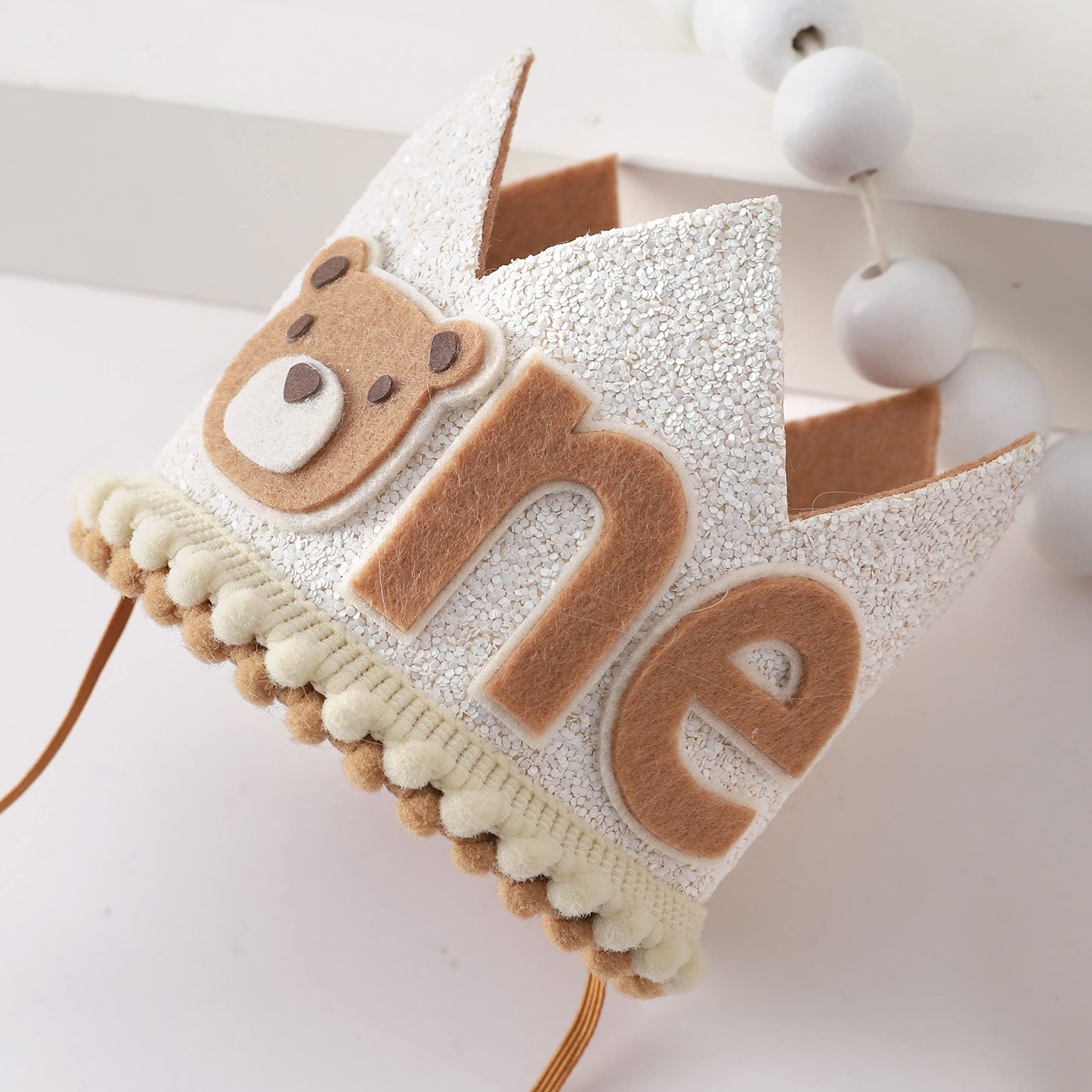 WAHAWU Little Bear Wild One Birthday Hat – Neutral Bear Crown for Baby's 1st Birthday