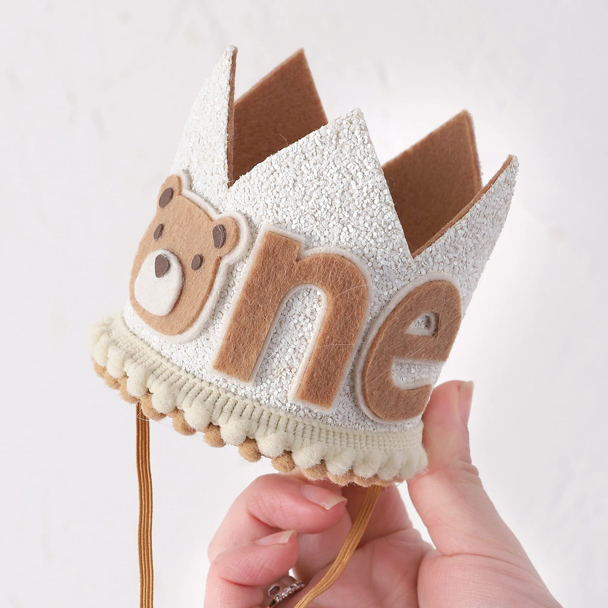 WAHAWU Little Bear Wild One Birthday Hat – Neutral Bear Crown for Baby's 1st Birthday