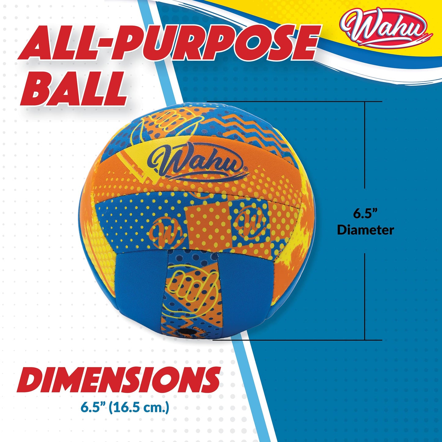 Wahu 100% Waterproof All-Purpose Ball — 6.5-inch Outdoor Pool & Beach Sports Ball (Orange)