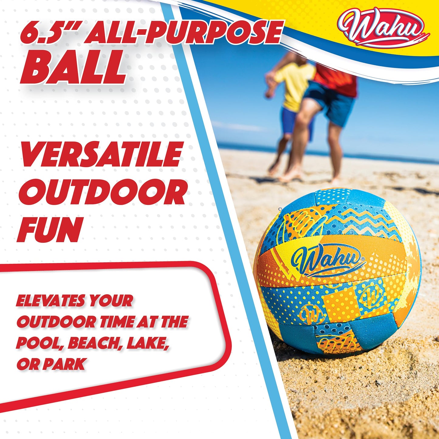 Wahu 100% Waterproof All-Purpose Ball — 6.5-inch Outdoor Pool & Beach Sports Ball (Orange)