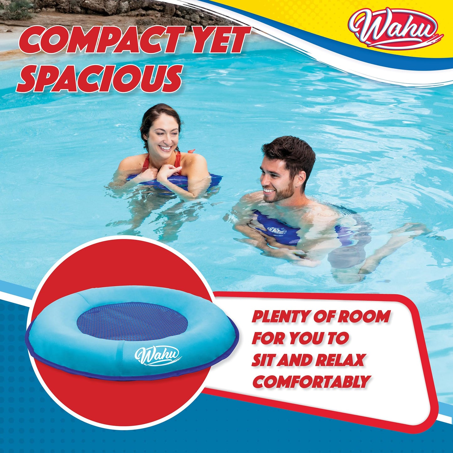 WAHU Hydro Pod — 21-inch Round Versatile Pool Float with Carry Bag | Adults & Kids 8+