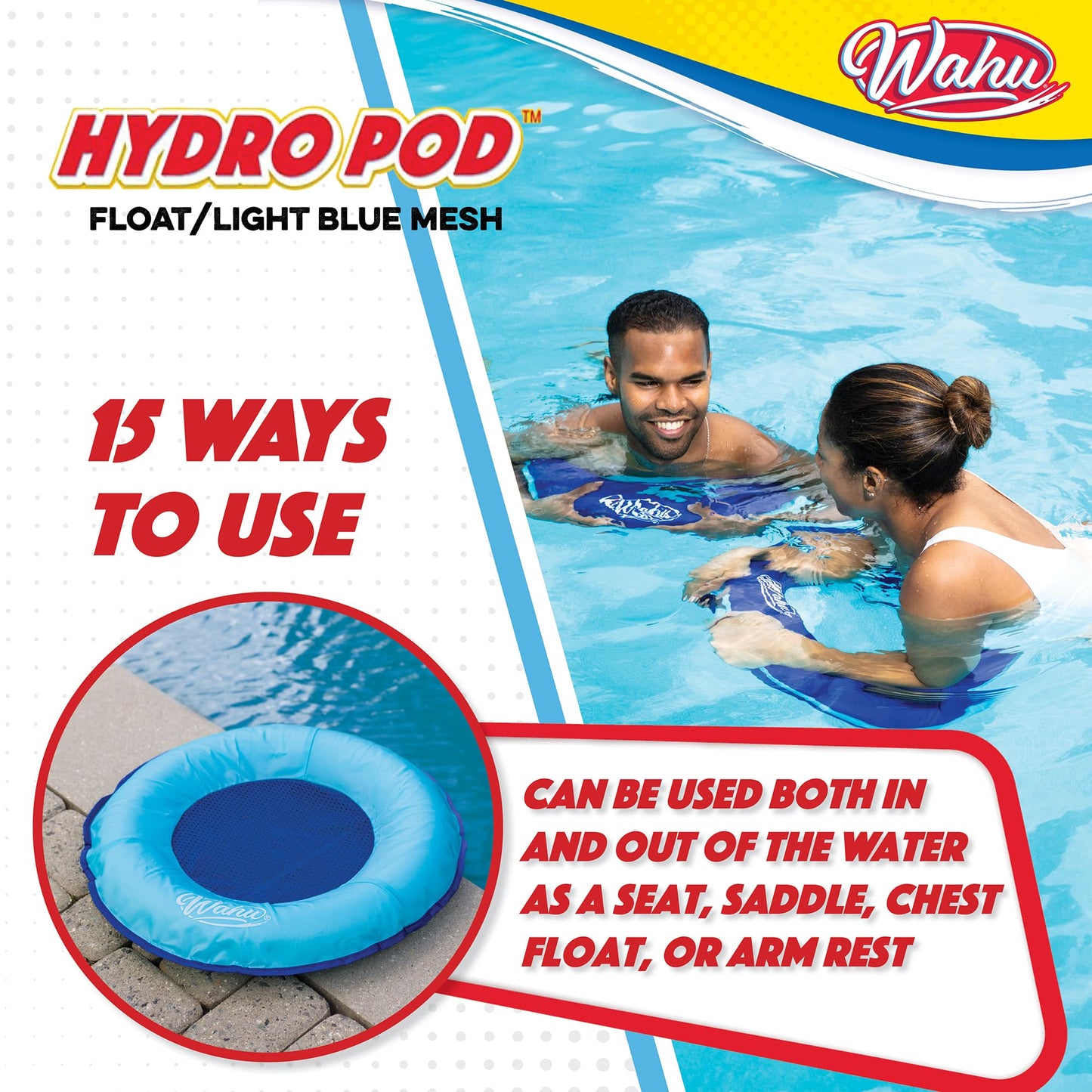 WAHU Hydro Pod — 21-inch Round Versatile Pool Float with Carry Bag | Adults & Kids 8+