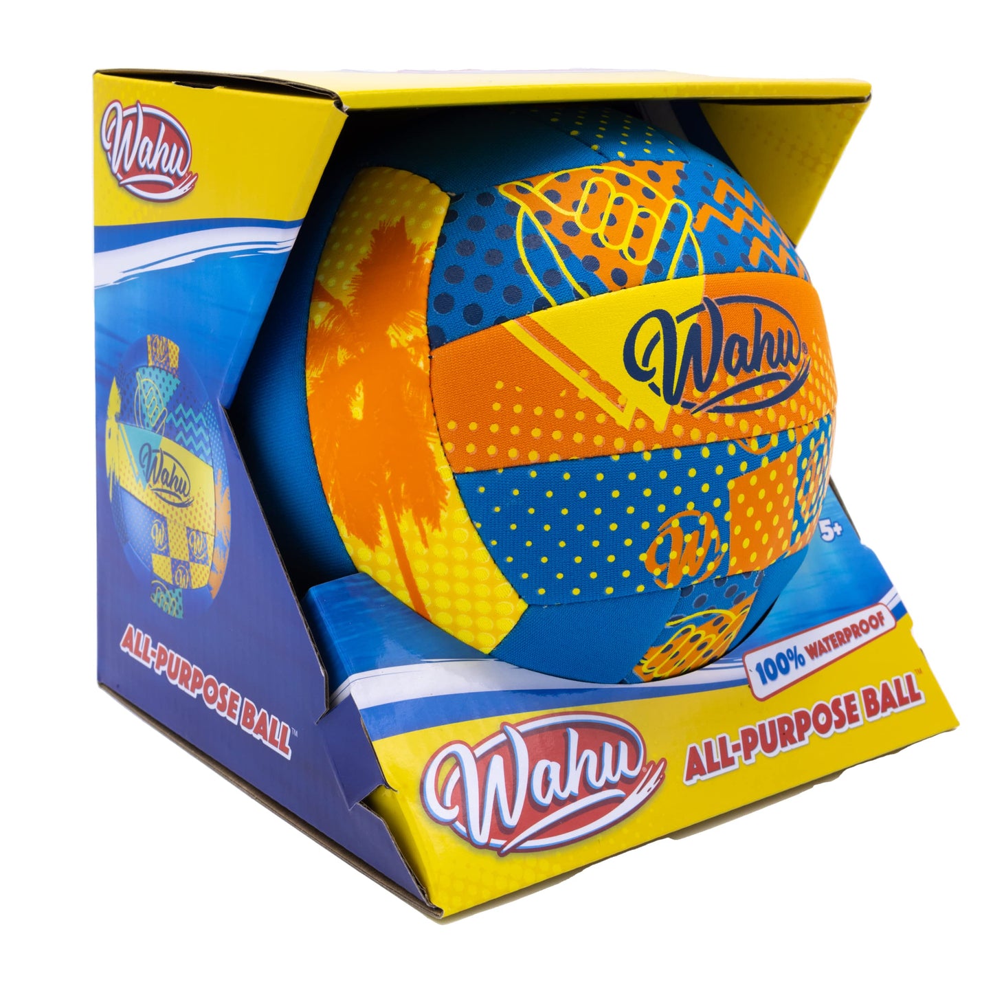 Wahu 100% Waterproof All-Purpose Ball — 6.5-inch Outdoor Pool & Beach Sports Ball (Orange)