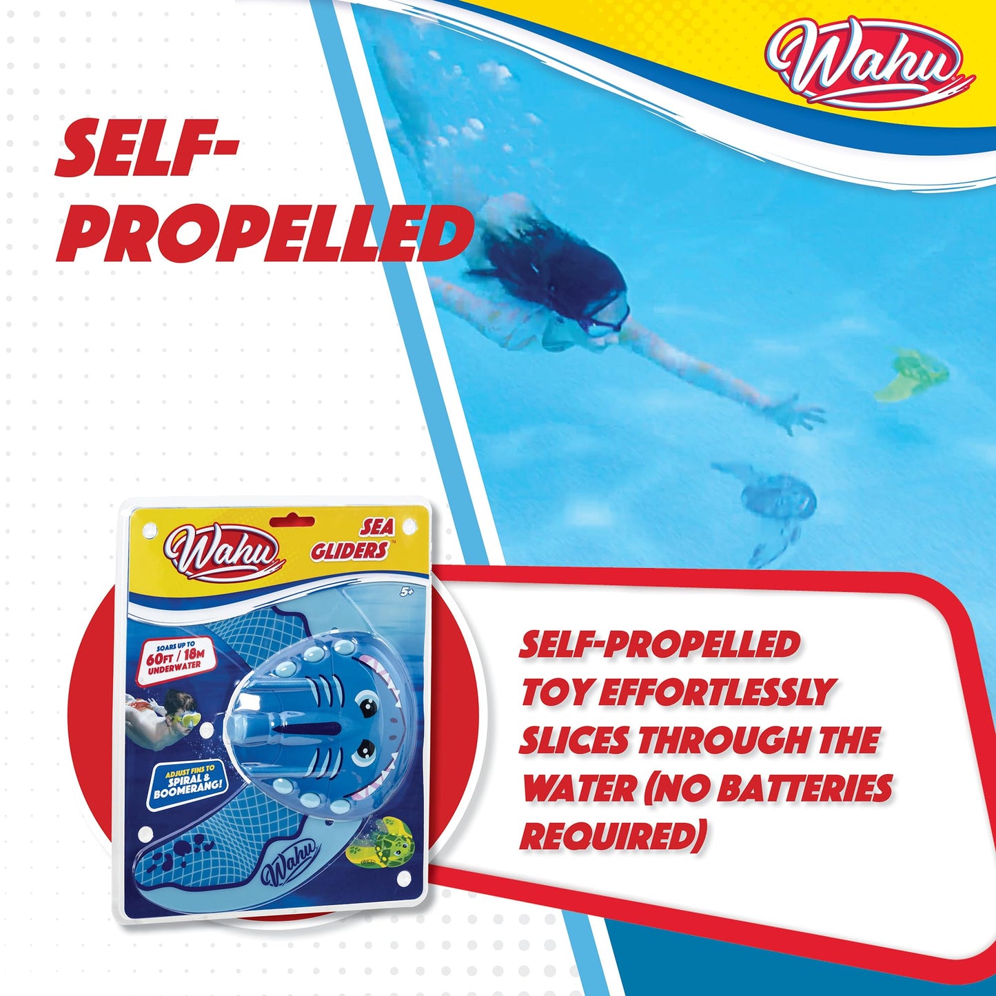 WAHU Sea Gliders Shark – Self-Propelled, Battery-Free Underwater Pool Toy