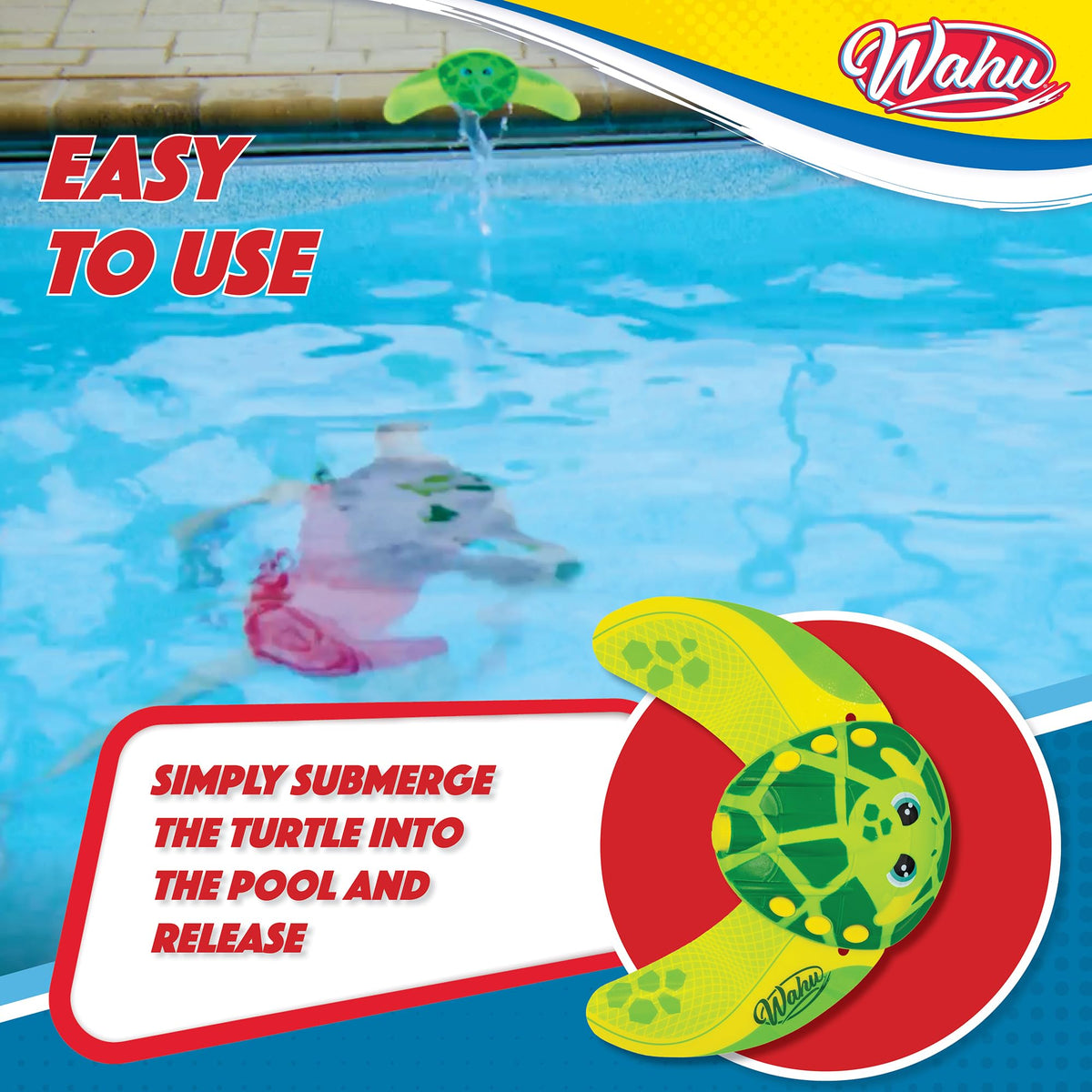 WAHU Sea Gliders Turtle – Self-Propelled Underwater Pool Toy with Adjustable Fins, Glides Up to 60 ft