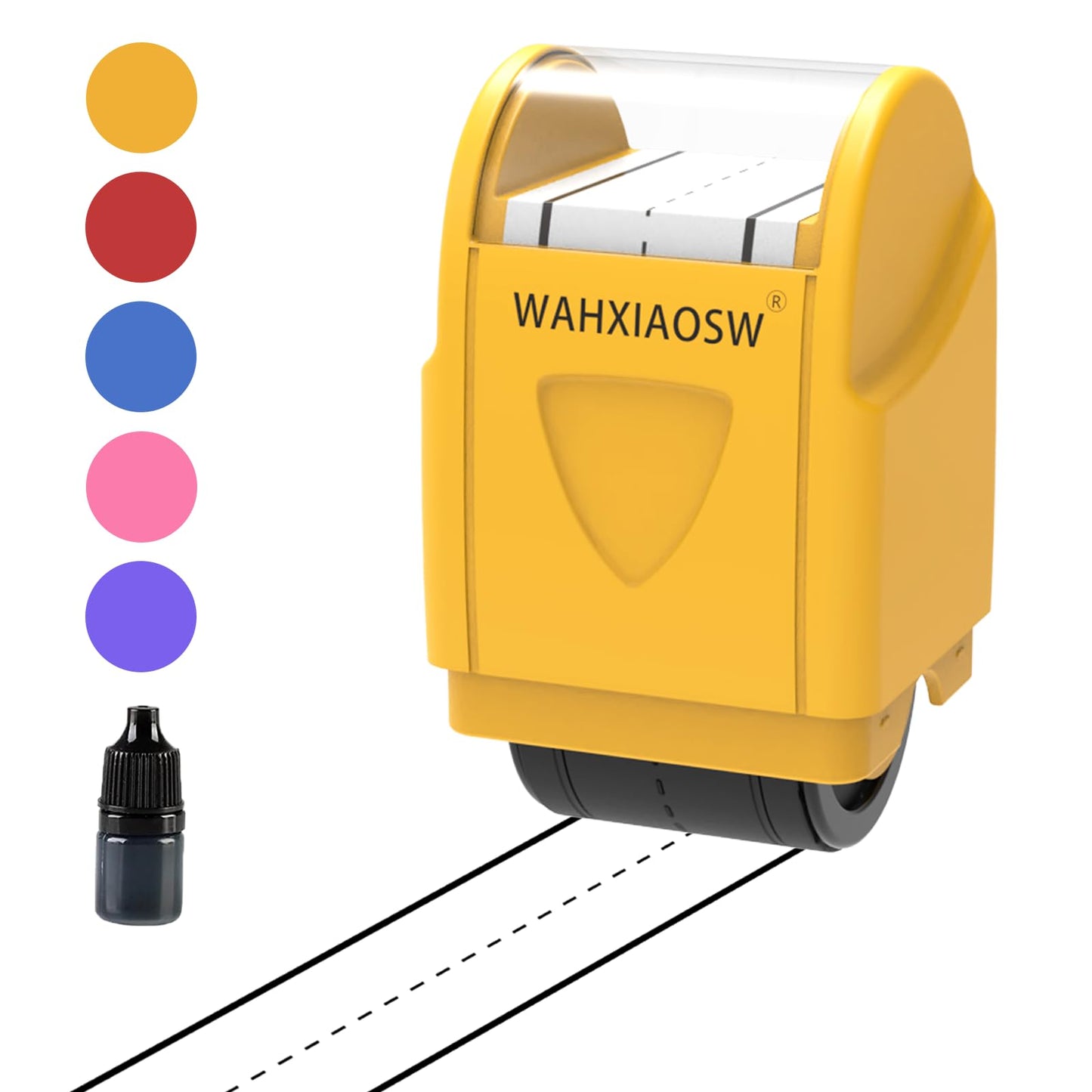 WAHXIAOSW Handwriting Lines Stamp Roller – Self-Inking Practice Tool for Kids & Teachers (Yellow)