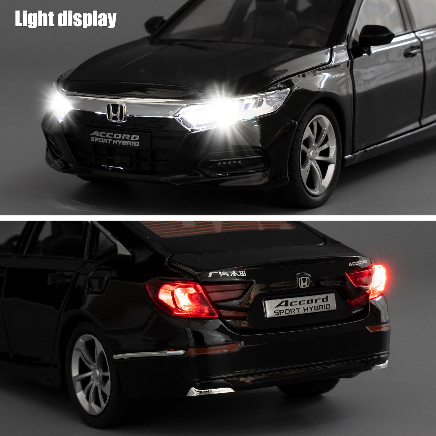 WAKAKAC 1:24 Accord Toy Car – Pull-Back Die-Cast with Lights & Sounds | Gift for Kids & Collectors