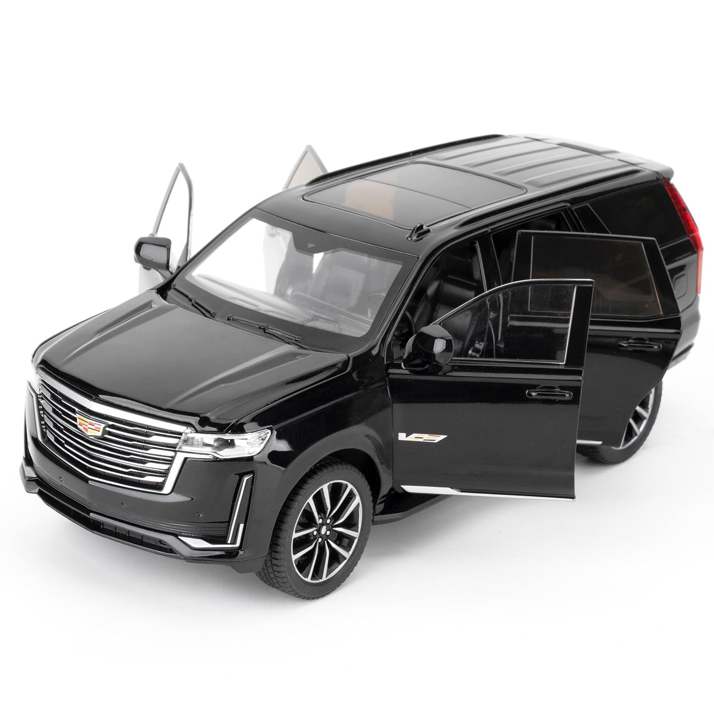 WAKAKAC 1:24 Escalade Toy Car – Alloy Diecast with Lights, Sounds, Pull-Back (Black)
