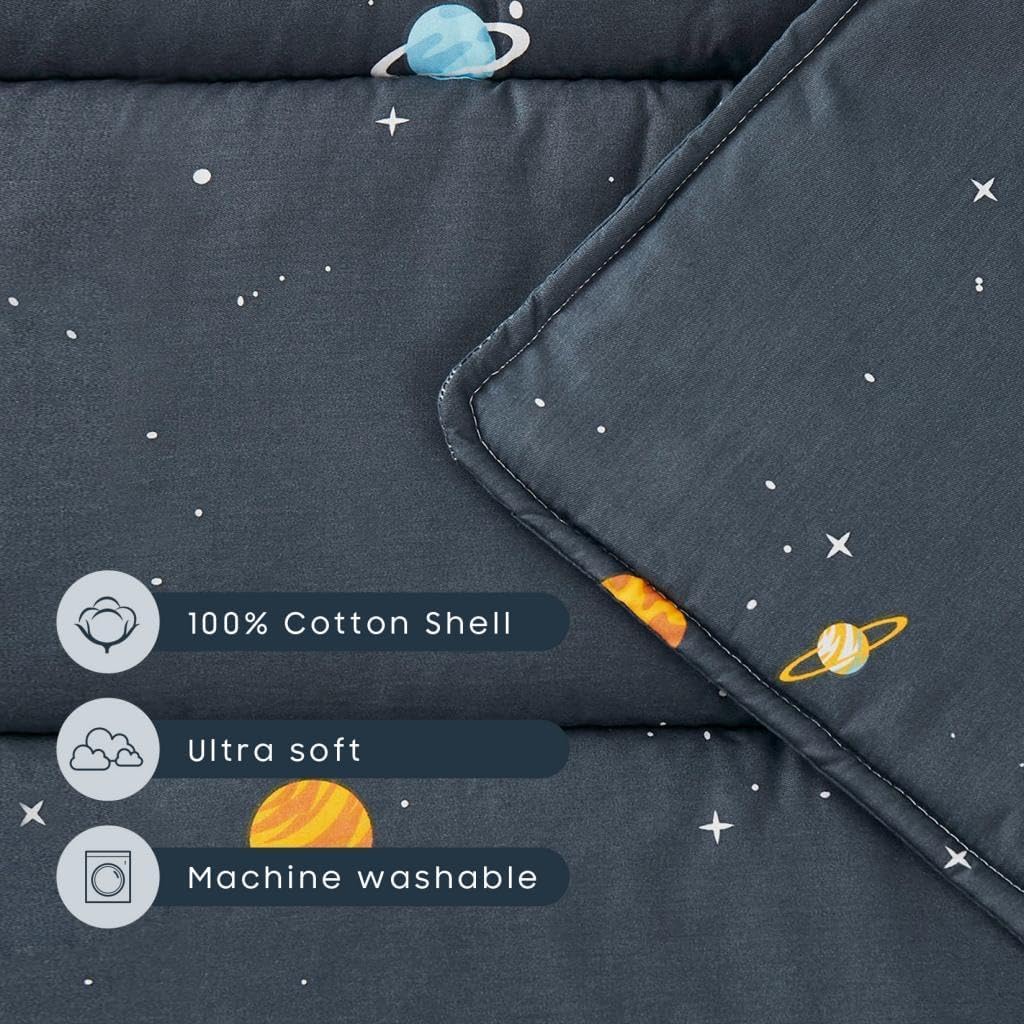 Wake In Cloud Galaxy Toddler Nap Mat – 60x20 with Pillow & Blanket (3+ years)