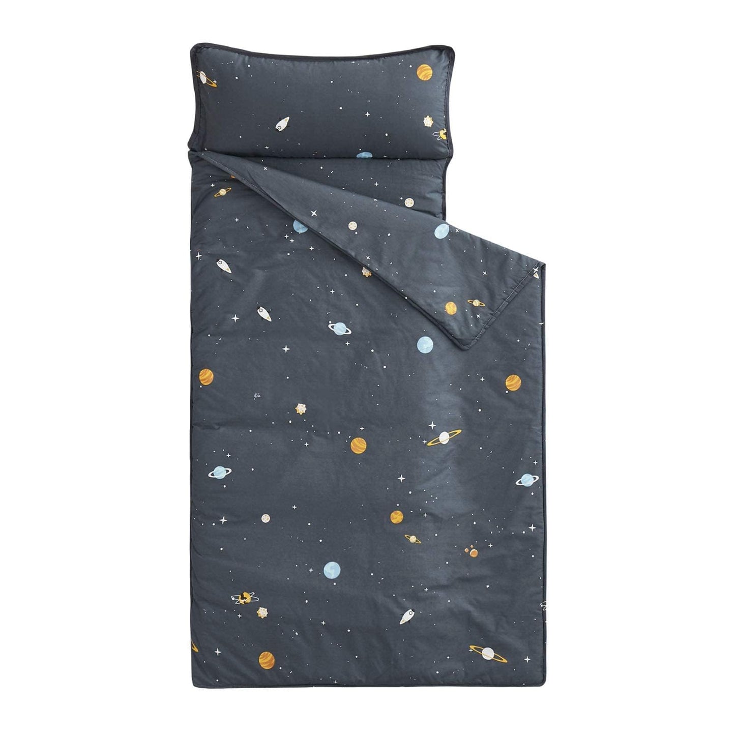 Wake In Cloud Galaxy Toddler Nap Mat – 60x20 with Pillow & Blanket (3+ years)