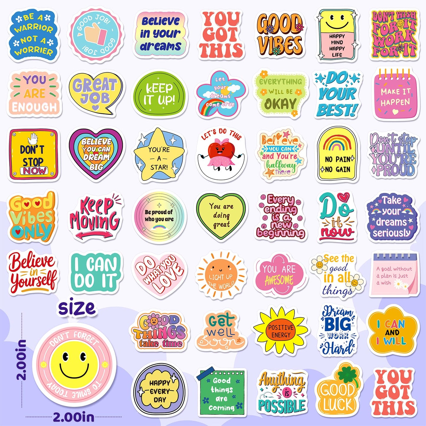 WAKEMOODEI 100PCS Motivational Stickers for Kids & Teens – Positive Affirmation Vinyl Decals