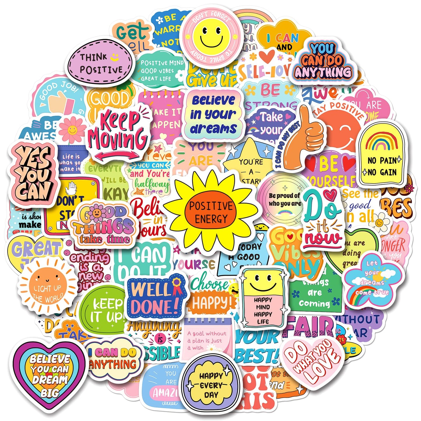 WAKEMOODEI 100PCS Motivational Stickers for Kids & Teens – Positive Affirmation Vinyl Decals