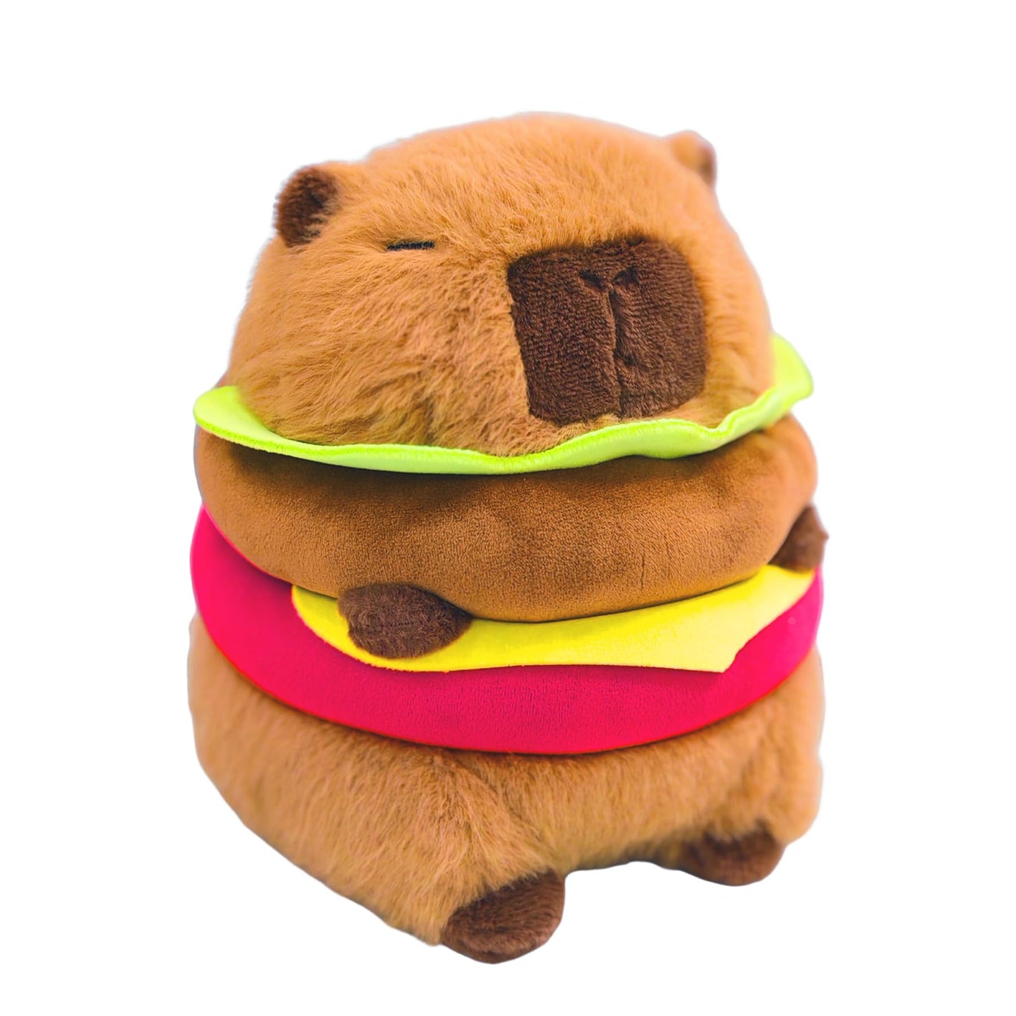 WAKSUN Capybara Hamburger Plush – Cute Capybara Stuffed Animal Toy for Kids