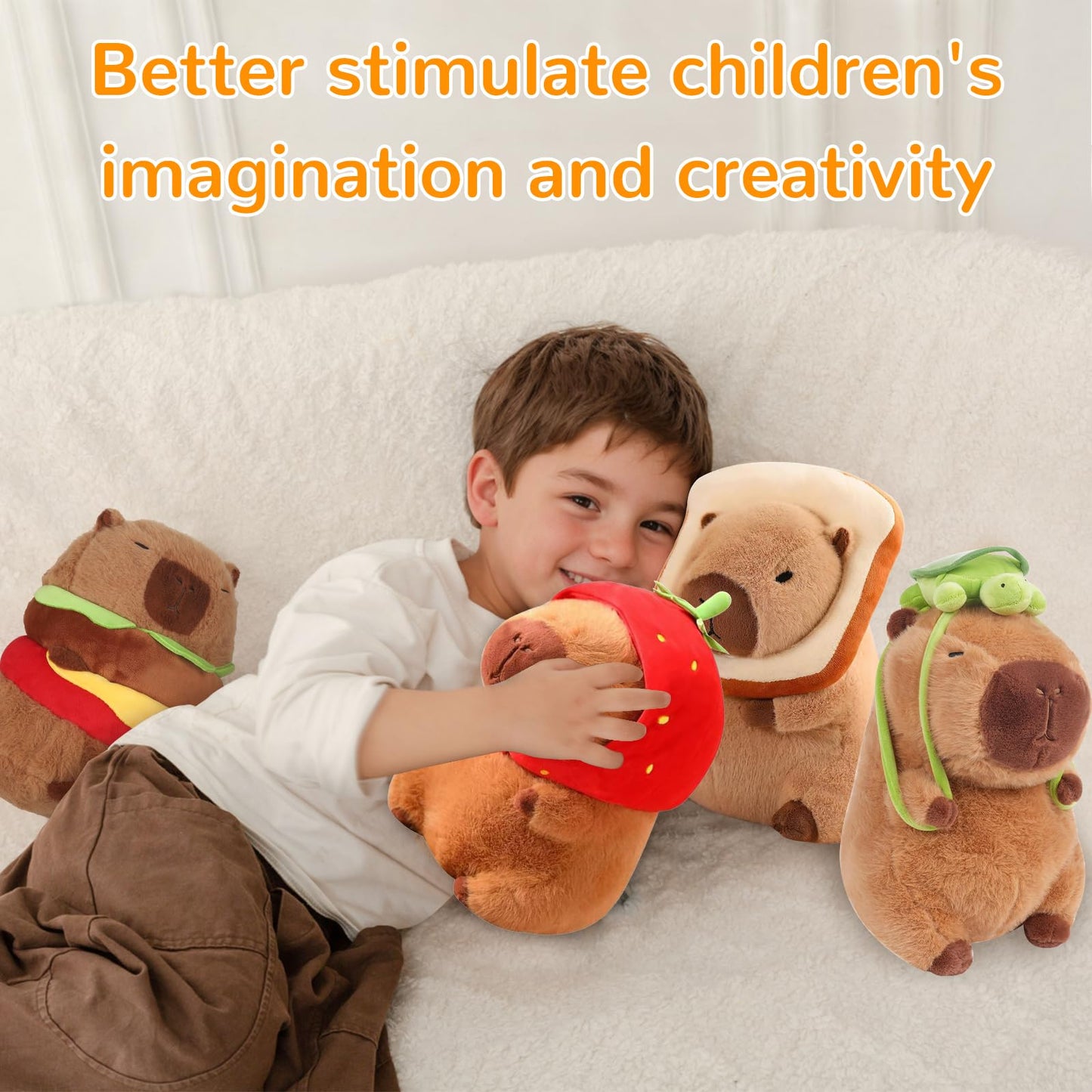WAKSUN Capybara Hamburger Plush – Cute Capybara Stuffed Animal Toy for Kids