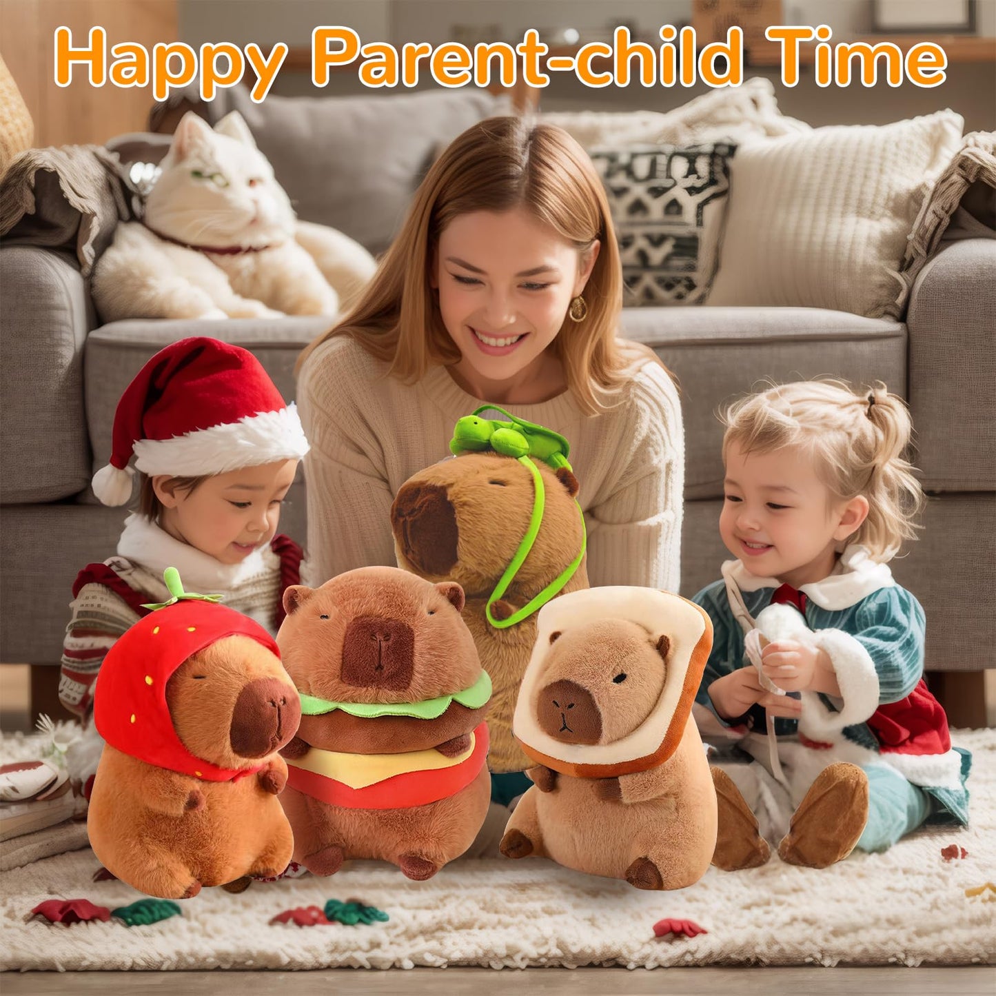 WAKSUN Capybara Hamburger Plush – Cute Capybara Stuffed Animal Toy for Kids