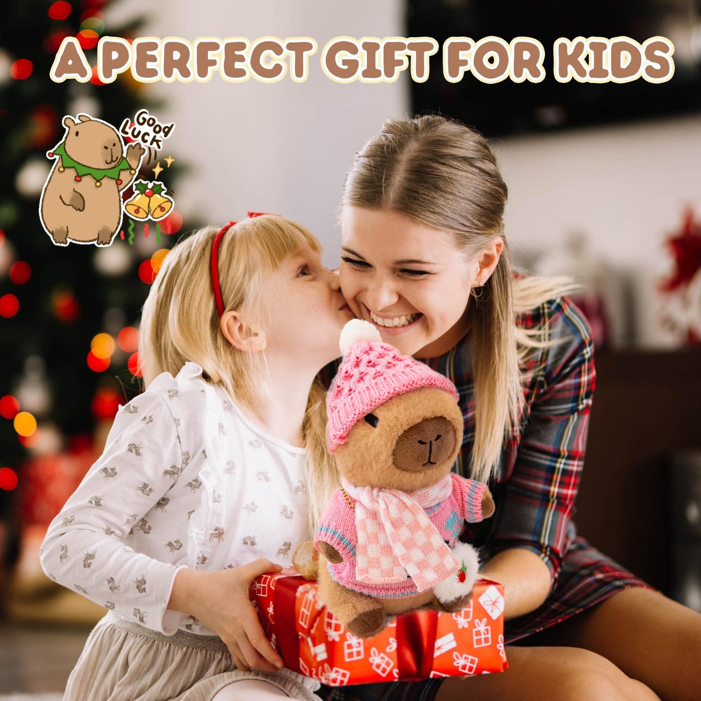 WAKSUN Capybara Plush 10-Piece Dress-Up Set – 10.2 in Soft Plush Toy for Kids