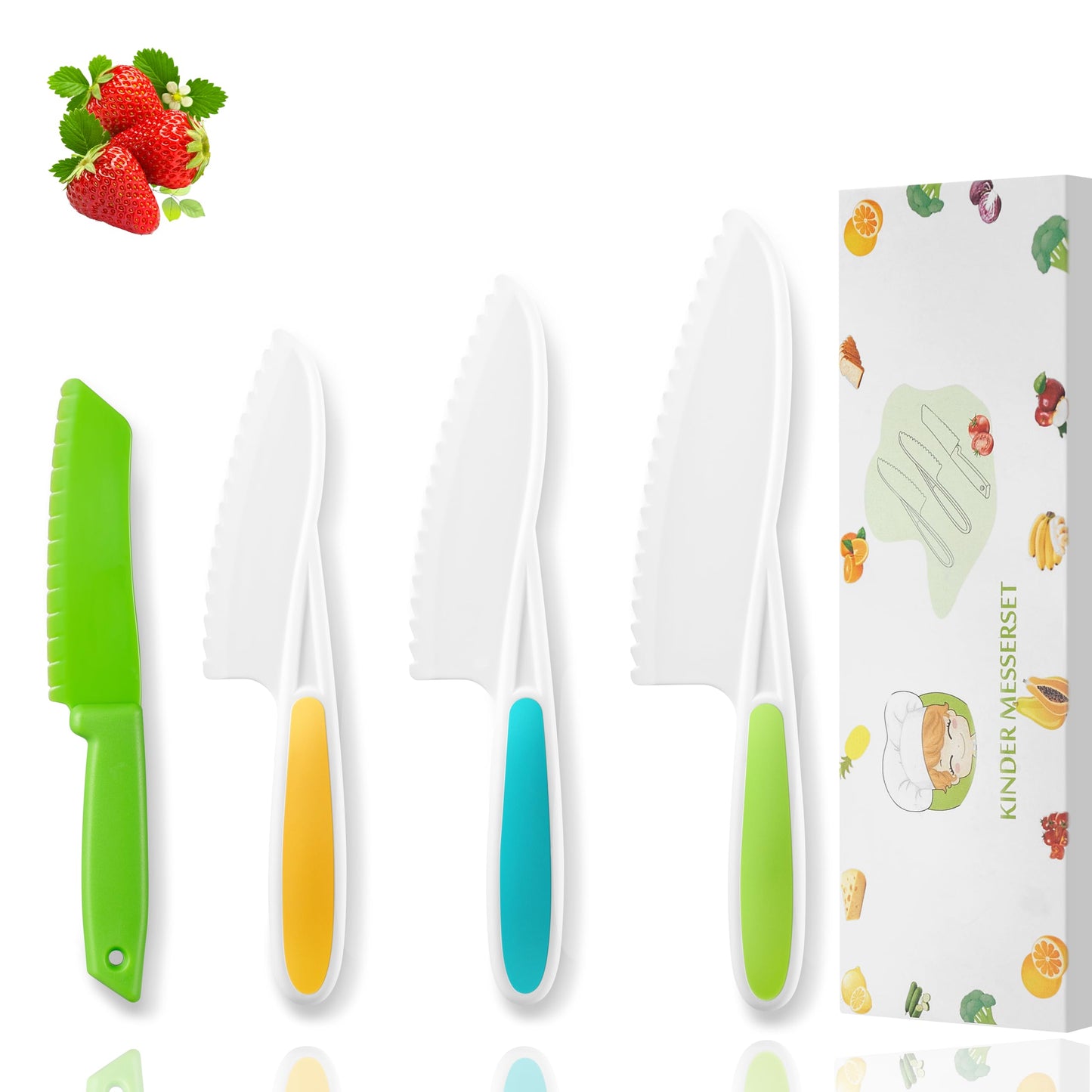 WALAWALA 4PCS Kids Knife Set – Safe BPA-Free Kitchen Knives for Real Cooking