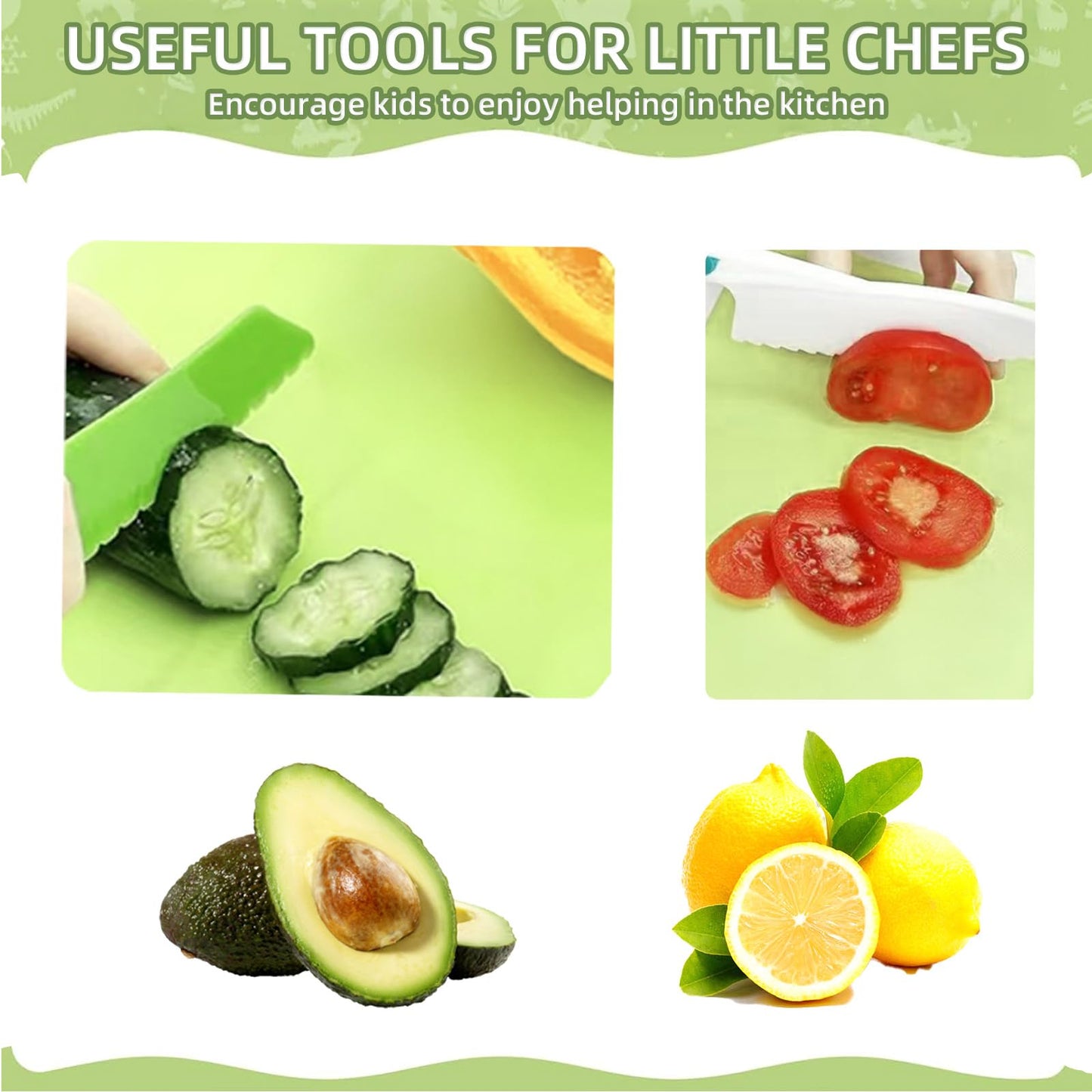 WALAWALA 4PCS Kids Knife Set – Safe BPA-Free Kitchen Knives for Real Cooking