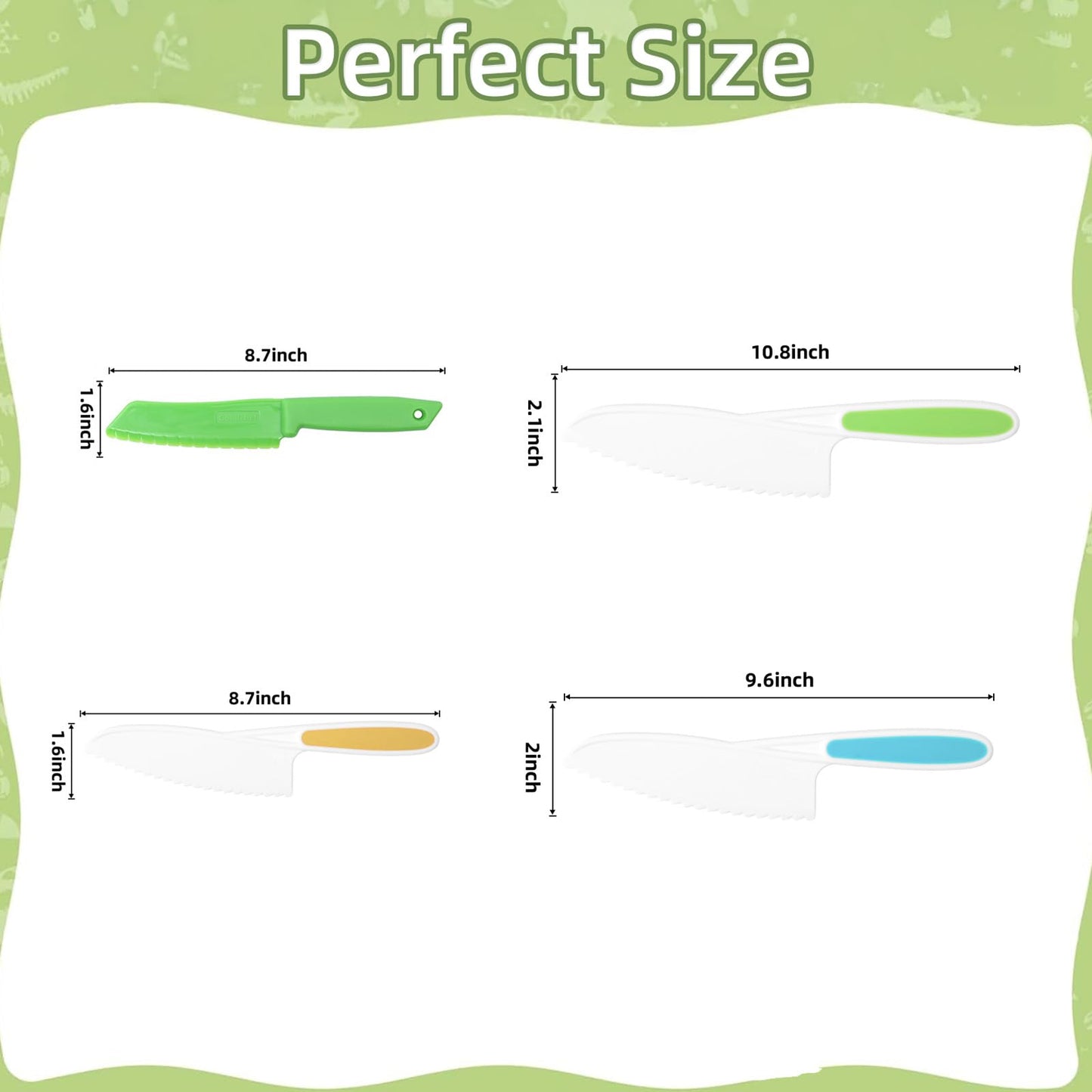 WALAWALA 4PCS Kids Knife Set – Safe BPA-Free Kitchen Knives for Real Cooking