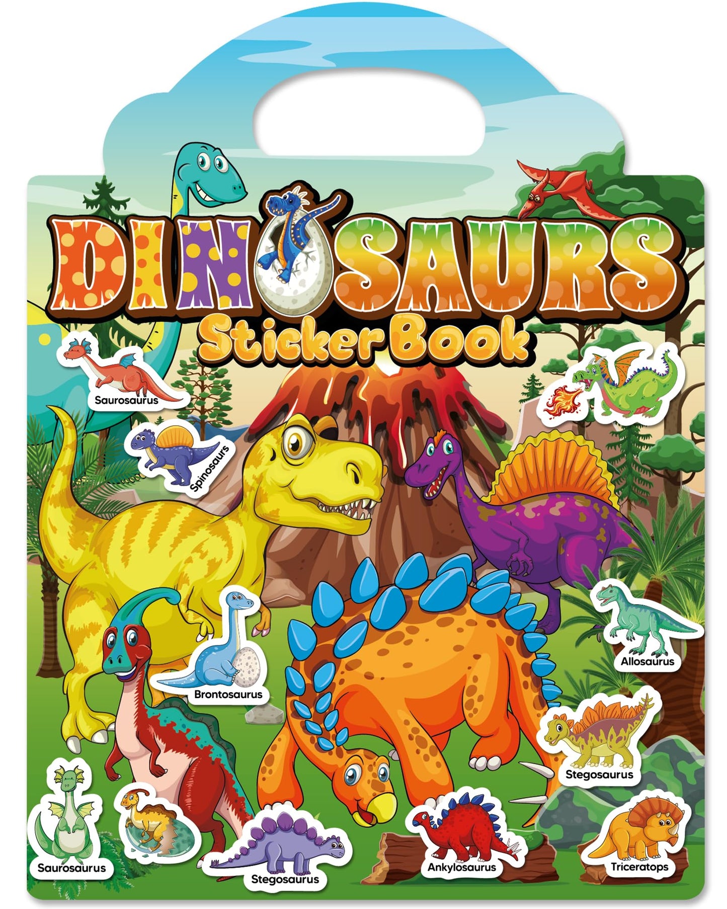 Walenced Reusable Dinosaur Sticker Book for Toddlers – Portable, Screen-Free Creative Play