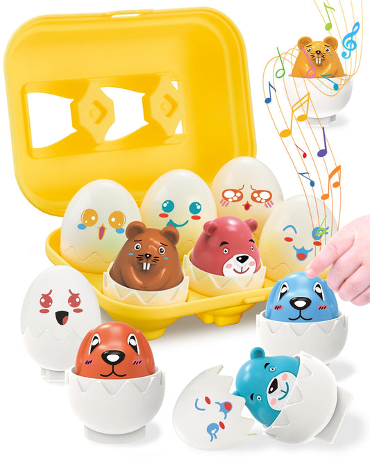 Walenced Easter Egg Toys for Toddlers 1-3 – Sensory Matching Eggs, Pre-filled Easter Eggs