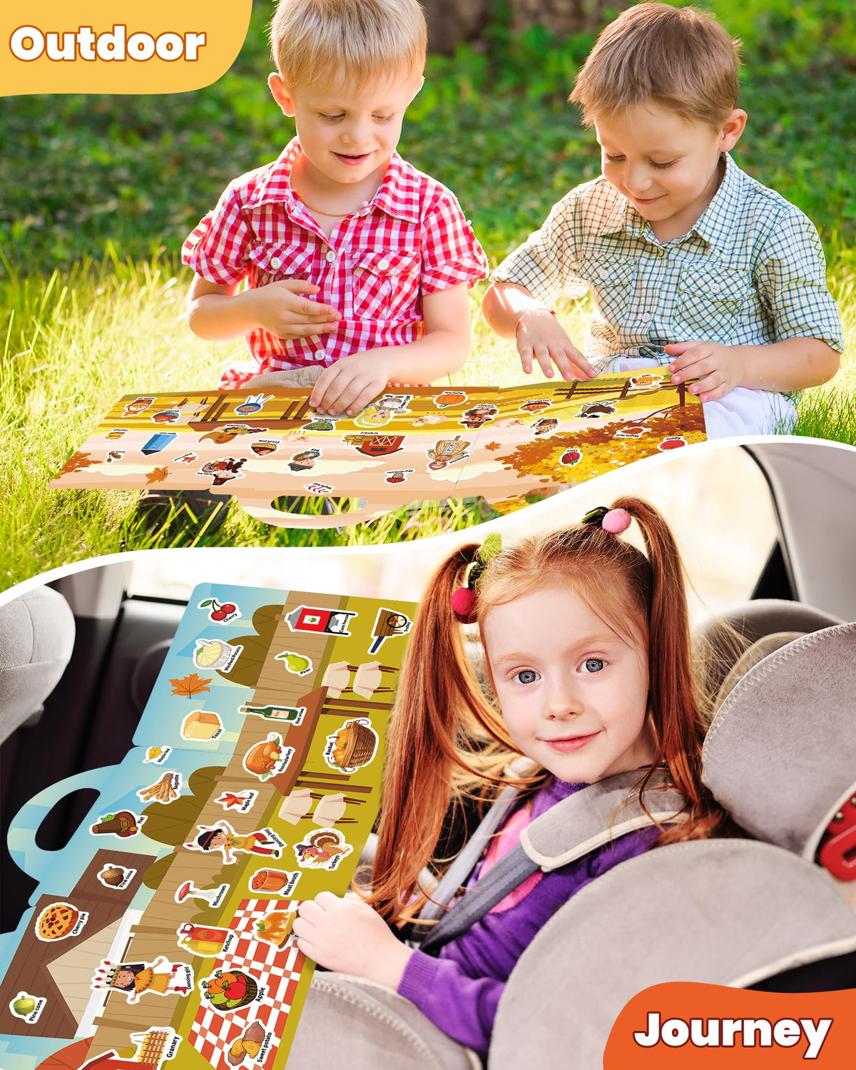 Walenced Reusable Sticker Book for Toddlers | Portable, Screen-Free Kids Activities (Ages 3+)