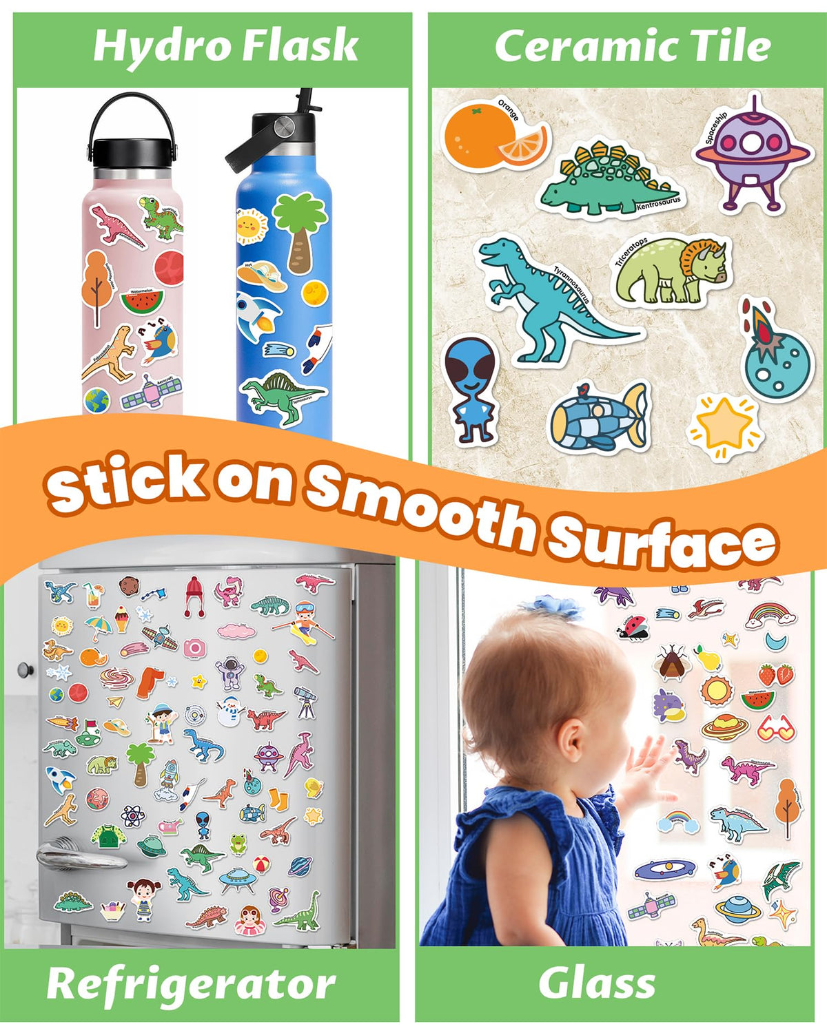 Walenced Reusable Sticker Book for Toddlers – 100 PVC Stickers, 3 Themes, Portable & Screen-Free