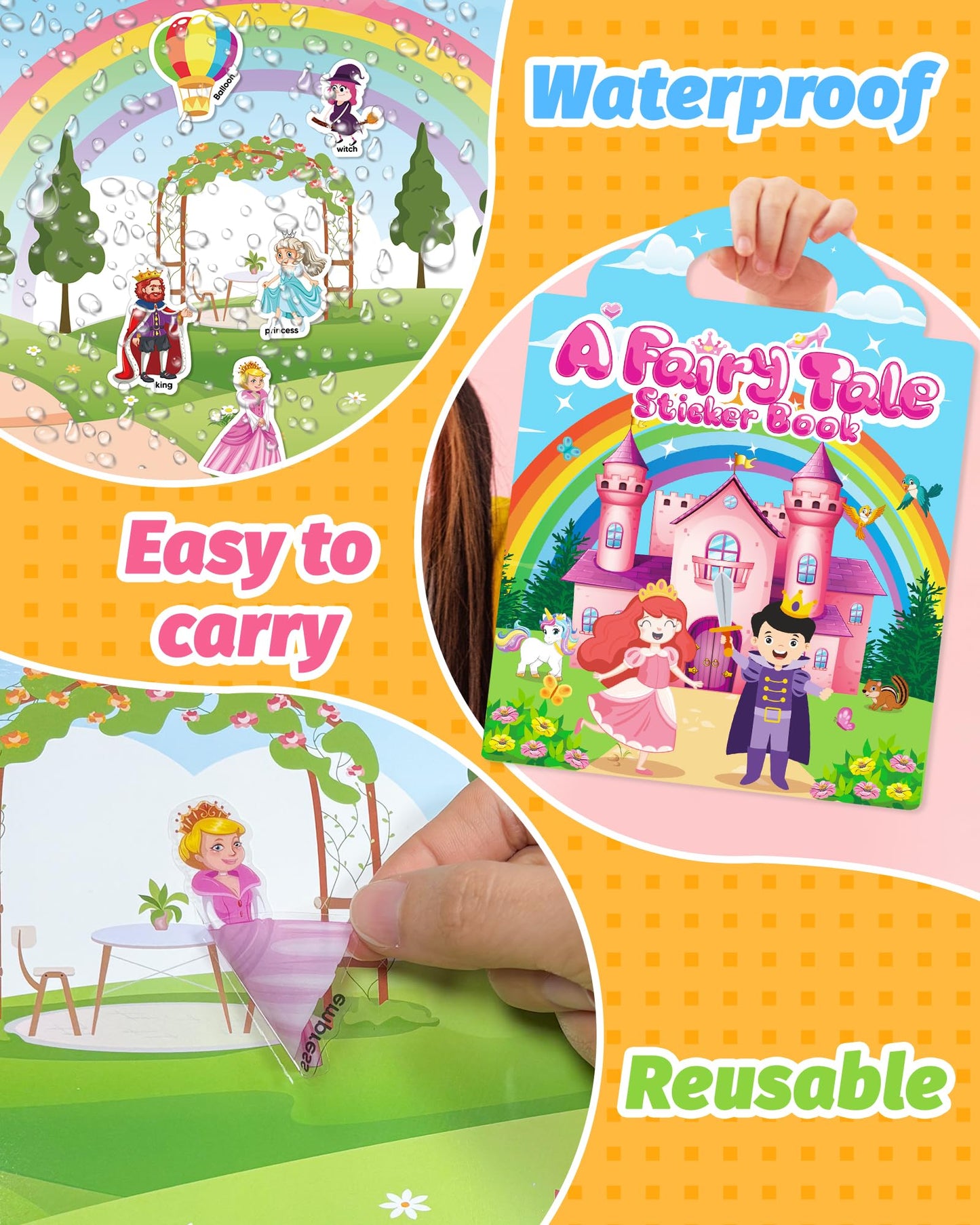 Walenced Reusable Sticker Book for Toddlers – Portable Waterproof Sticker Activity for Kids