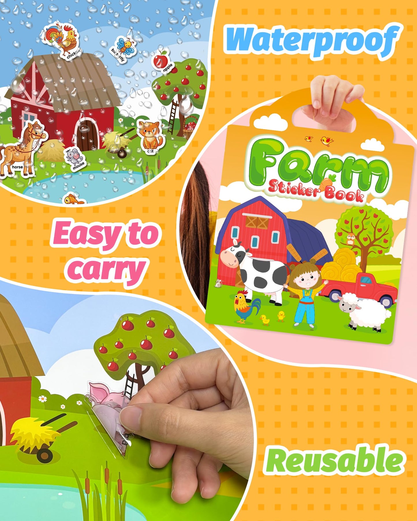 Walenced Reusable Sticker Book for Toddlers | Kids Sticker Activity (Ages 3+)
