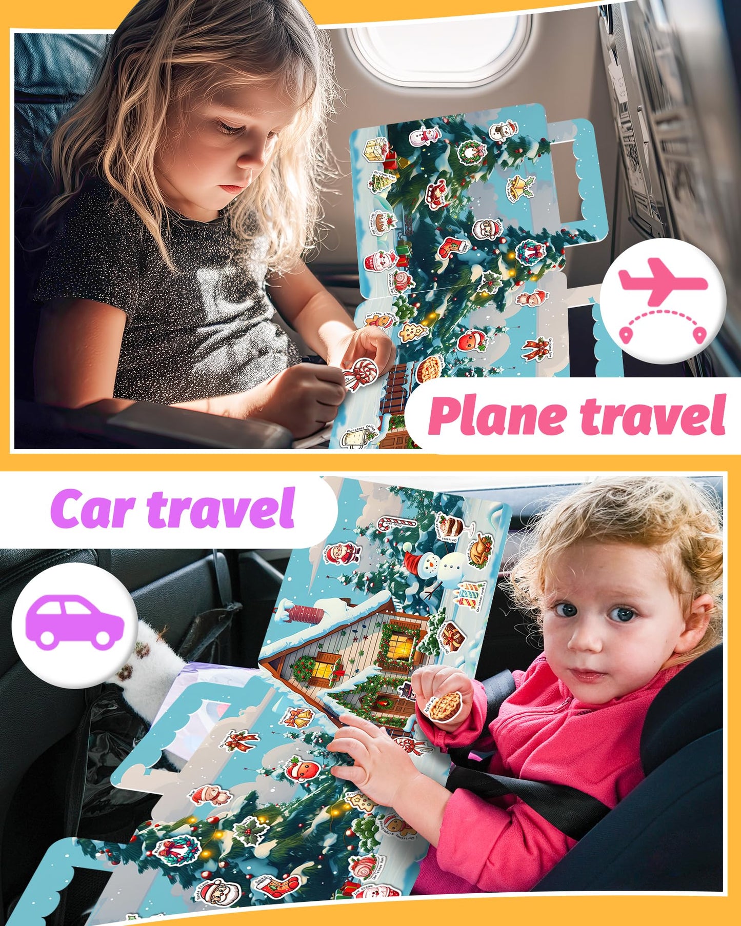 Walenced Reusable Sticker Book for Toddlers – Screen-Free Kids Craft & Travel Toy (Ages 3+)