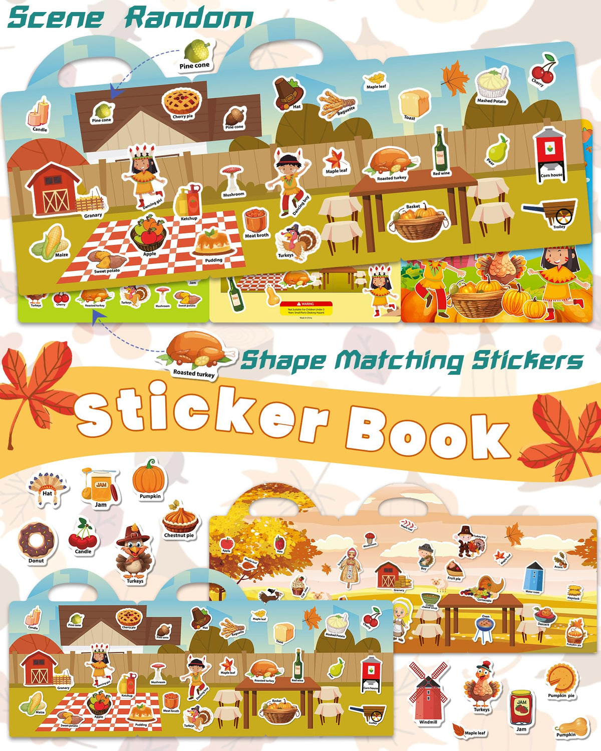 Walenced Reusable Sticker Book for Toddlers | Portable, Screen-Free Kids Activities (Ages 3+)