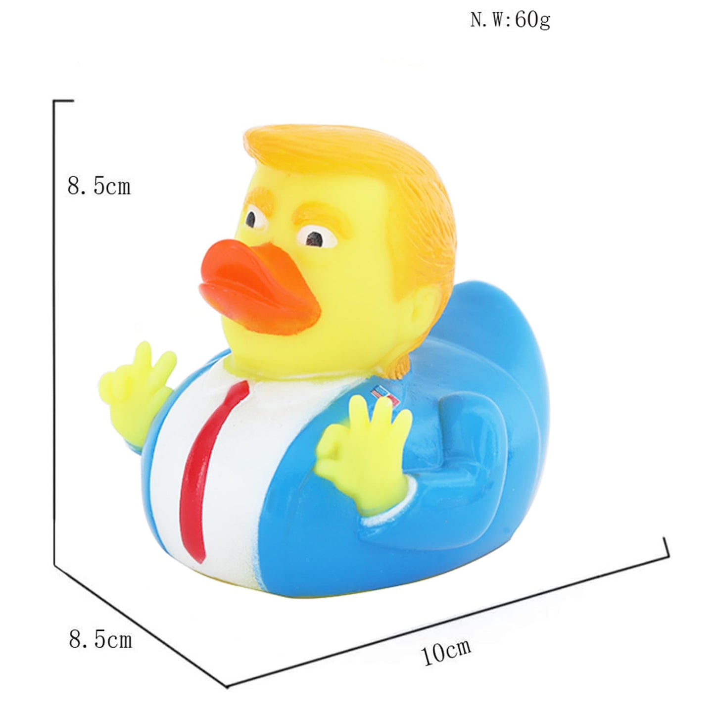Waliah Rubber Ducks Trump Duck — Durable Squeaky Bath Toy for Kids