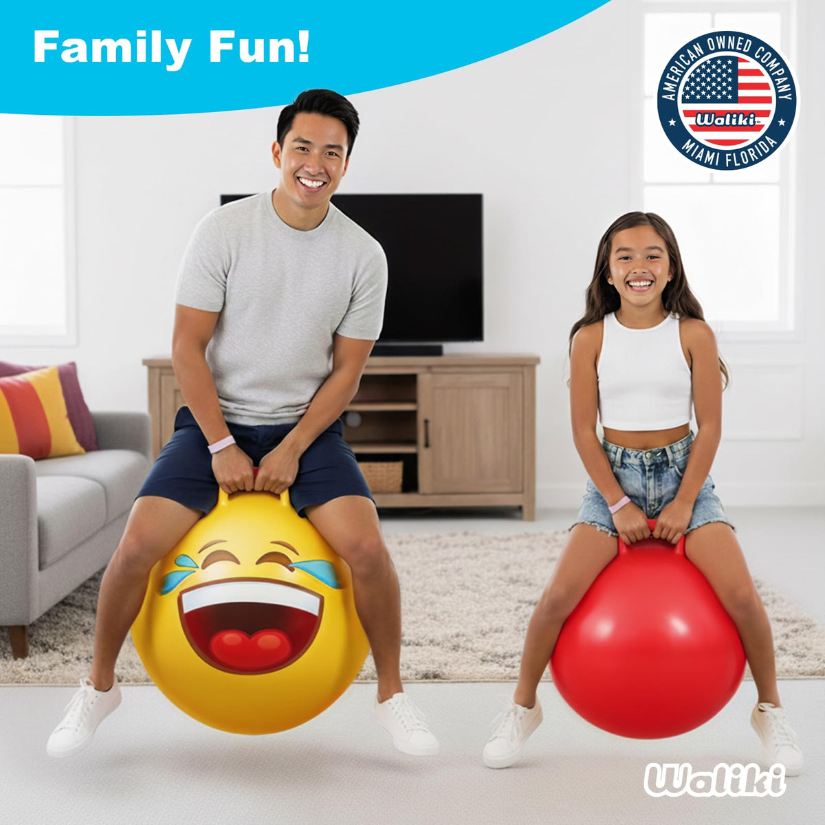 WALIKI Hopper Ball 18" - Jumping Hippity Hop Toy for Kids Aged 3-6 | Safe, Durable, Easy Inflate