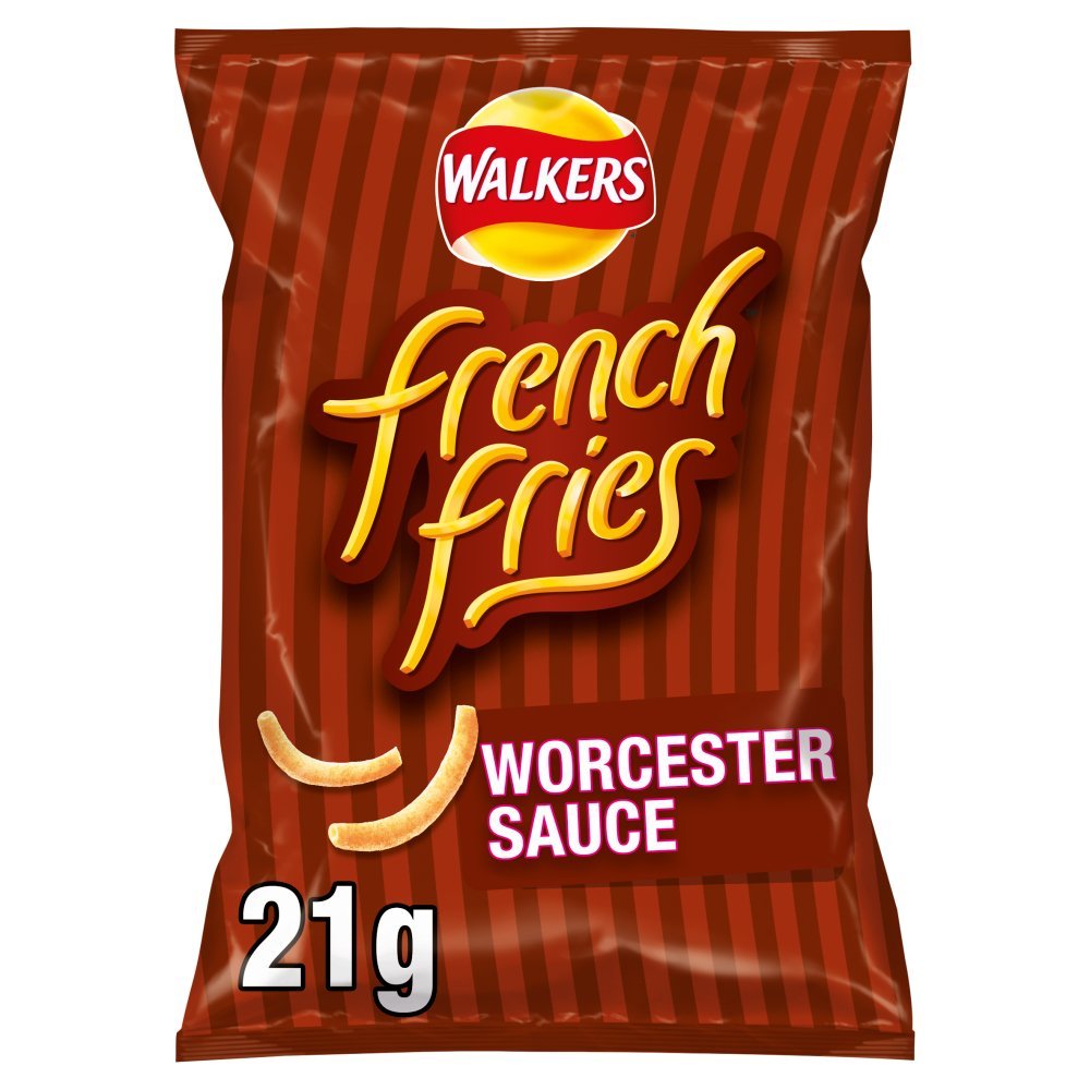 Walkers French Fries Worcester Sauce Snacks, 21g (Box of 32)