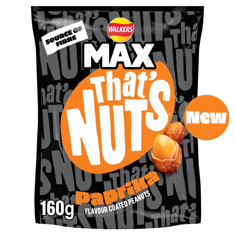 Walkers Max Paprika Sharing Coated Peanuts 160g (Box of 8)