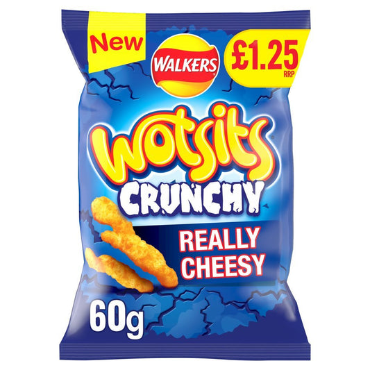 Walkers Wotsits Crunchy Really Cheesy Snacks Crisps 60g (Box of 15)