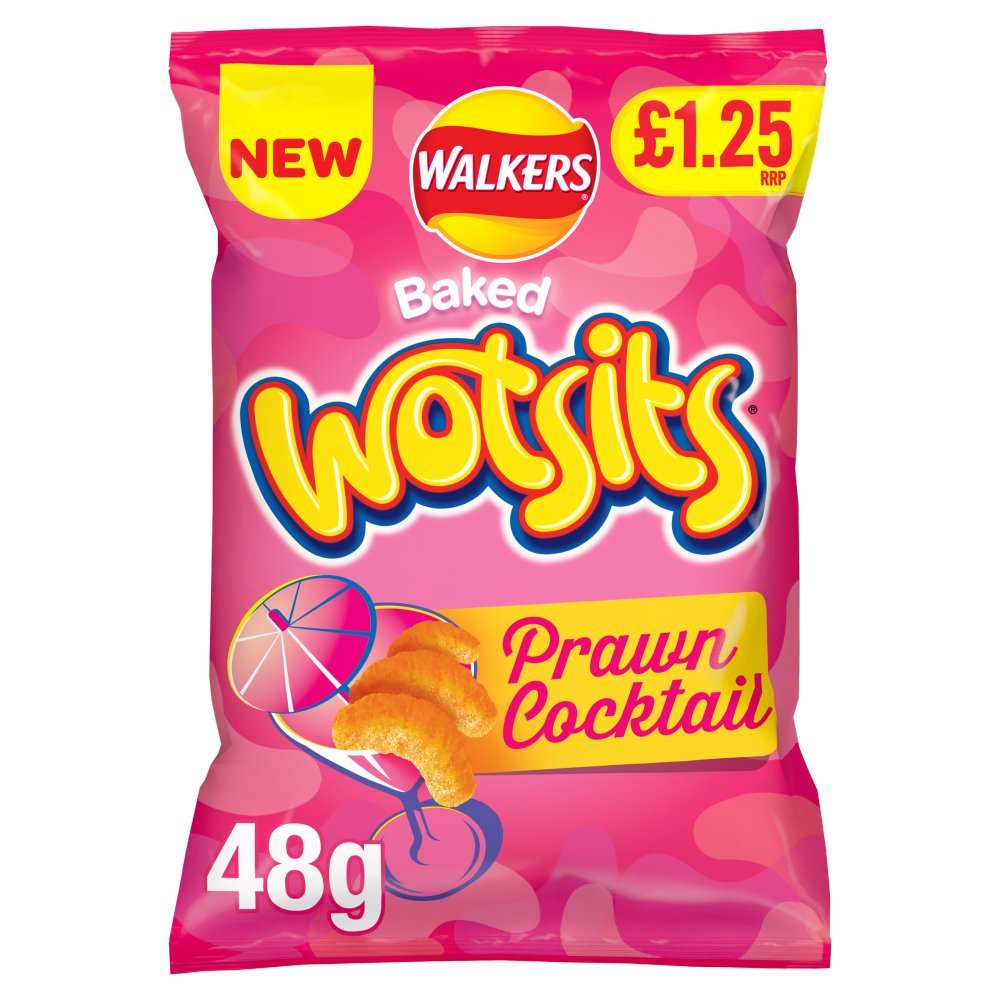 Walkers Wotsits Prawn Cocktail Crisps 48g (Box of 18)
