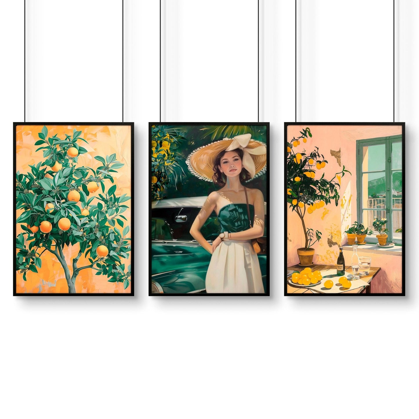 Wall Art For Living Room Modern | Set of 3 Italian Lifestyle Wall art Prints