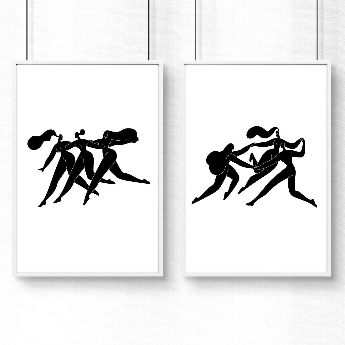 Wall Art Framed | Set of 2 Boho Women Wall art Prints