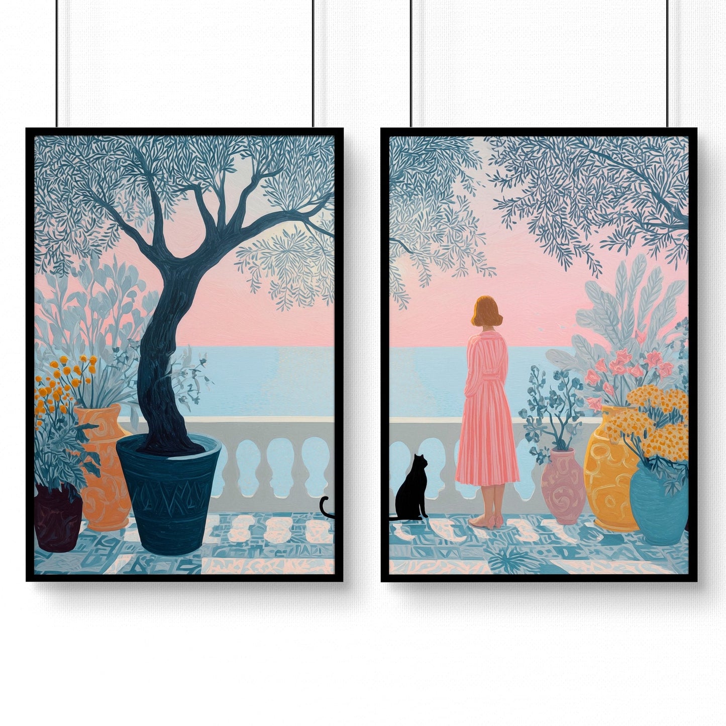 Wall Decor Hallway | Set of 2 Italian Lifestyle Wall art Prints