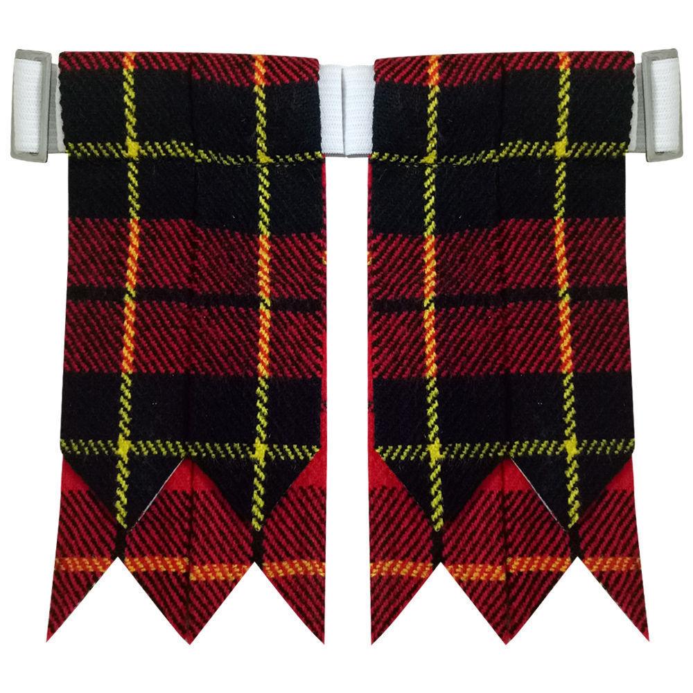 Wallace Scottish Kilt Hose Sock Flashes Garter Pointed Highland Wear