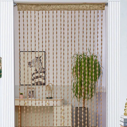 Elegant Beaded Doorway Curtain – Decorative Room Divider for Home
