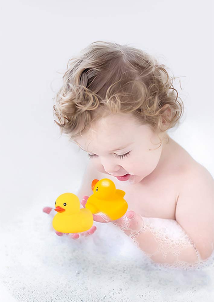 WAMSOLE 50-Pack Mini Rubber Duck Bath Toys – Squeak & Float (1.6-inch)