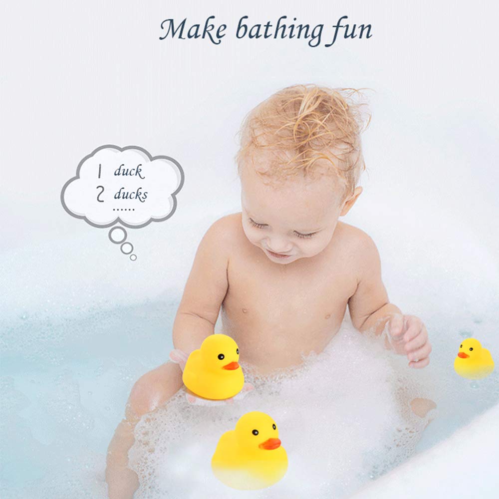 WAMSOLE 50-Pack Mini Rubber Duck Bath Toys – Squeak & Float (1.6-inch)