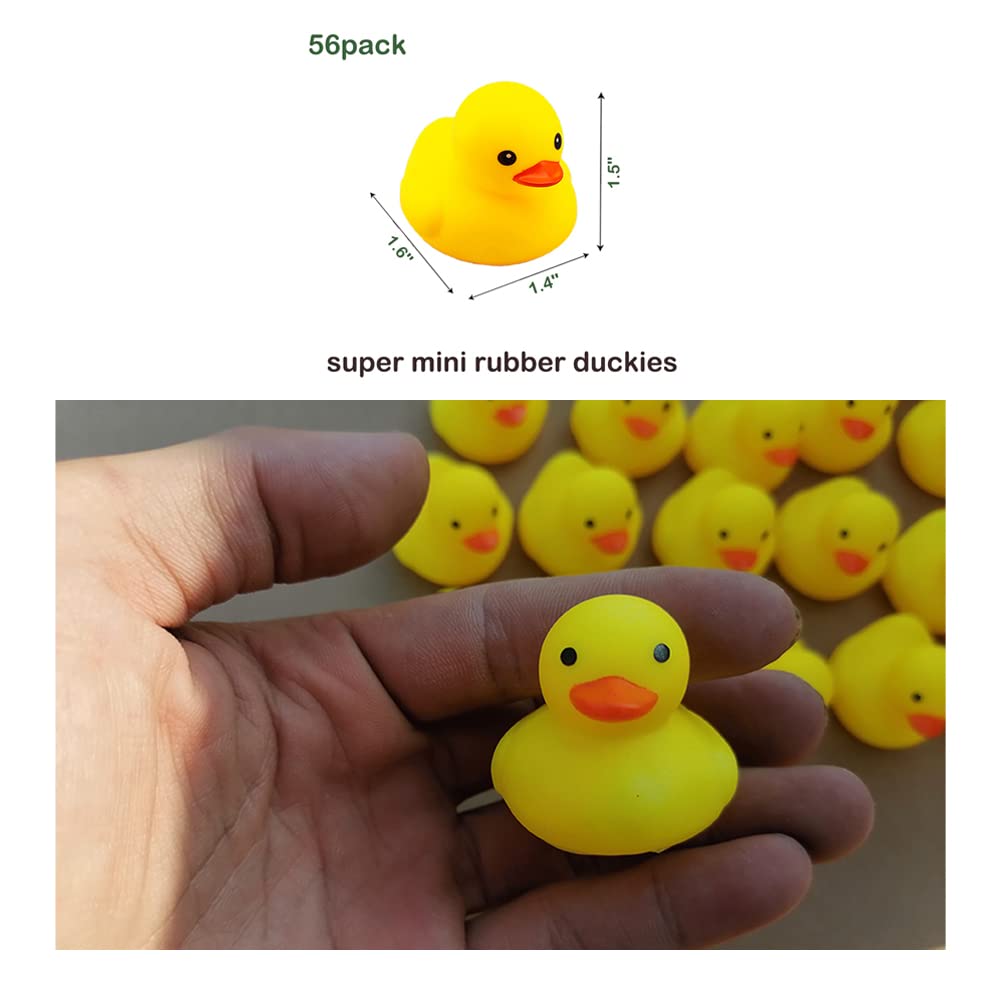 WAMSOLE 50-Pack Mini Rubber Duck Bath Toys – Squeak & Float (1.6-inch)