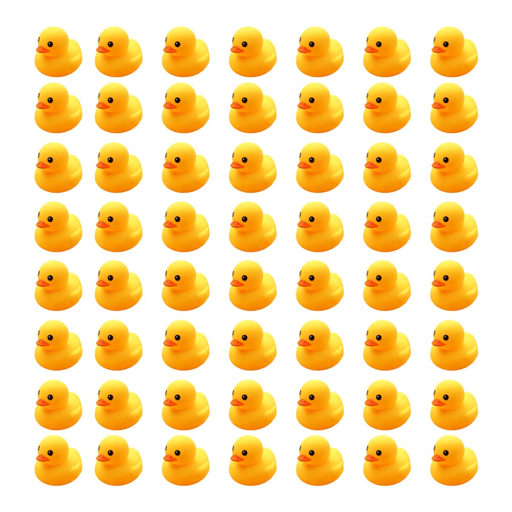 WAMSOLE 50-Pack Mini Rubber Duck Bath Toys – Squeak & Float (1.6-inch)