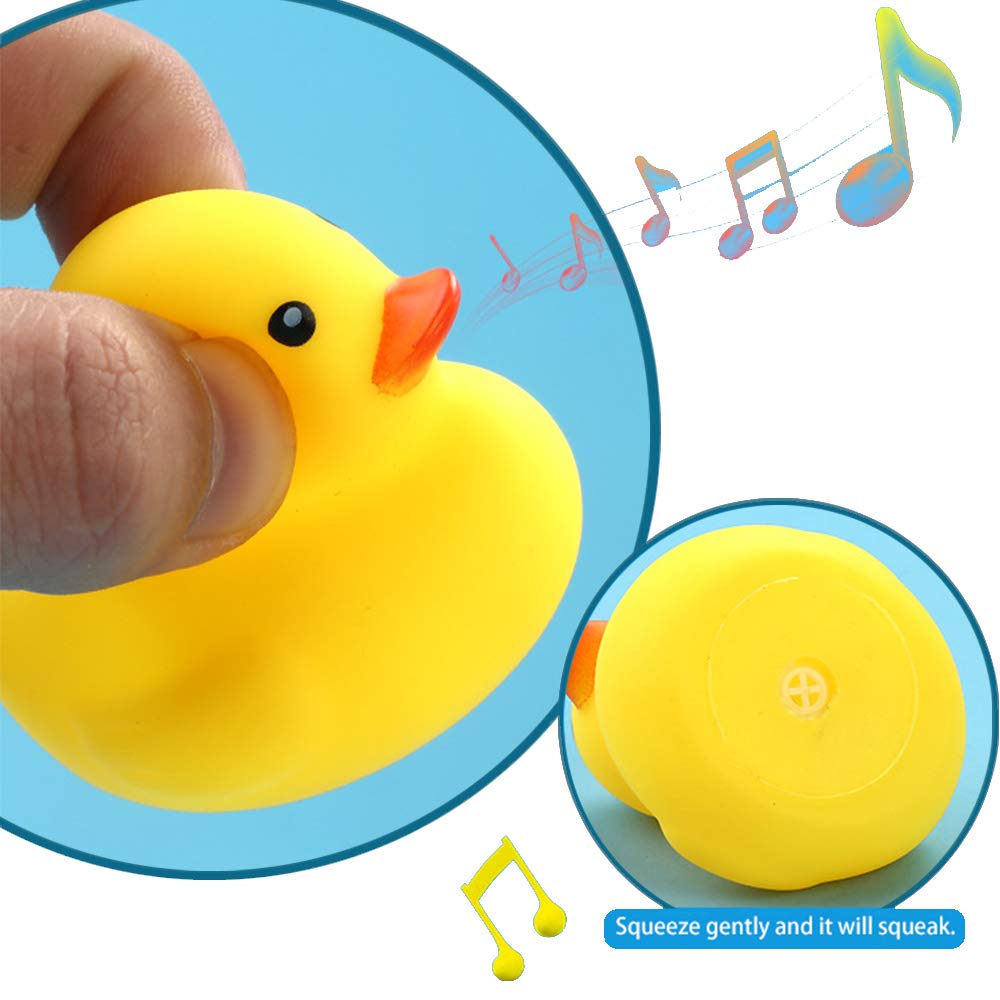 WAMSOLE 50-Pack Mini Rubber Duck Bath Toys – Squeak & Float (1.6-inch)