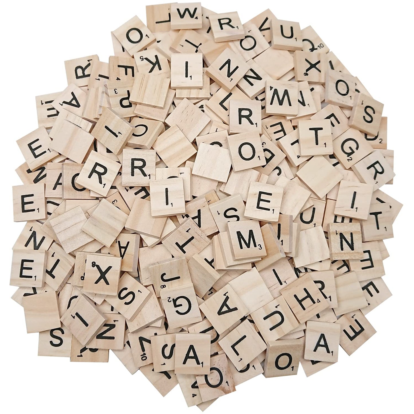 WANBAO 400 PCS Wood Spelling Tiles – DIY Wooden Letters for Spelling Games & Decor