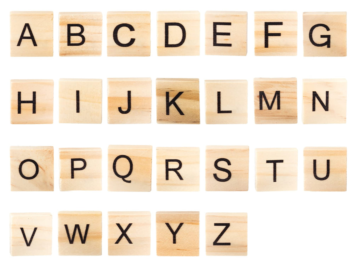 WANBAO 400 PCS Wood Spelling Tiles – DIY Wooden Letters for Spelling Games & Decor