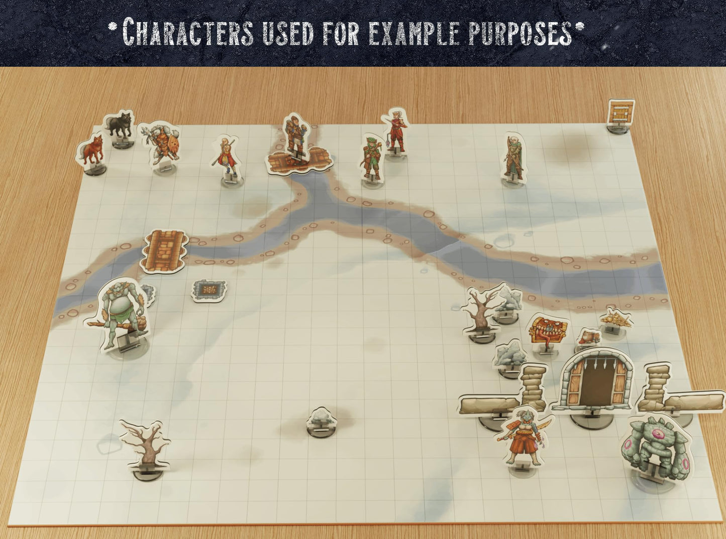 Wanderers Emporium Solid DND Battle Mat Starter Kit – 24x24, Double-Sided, Dry Erase, Terrain Pack